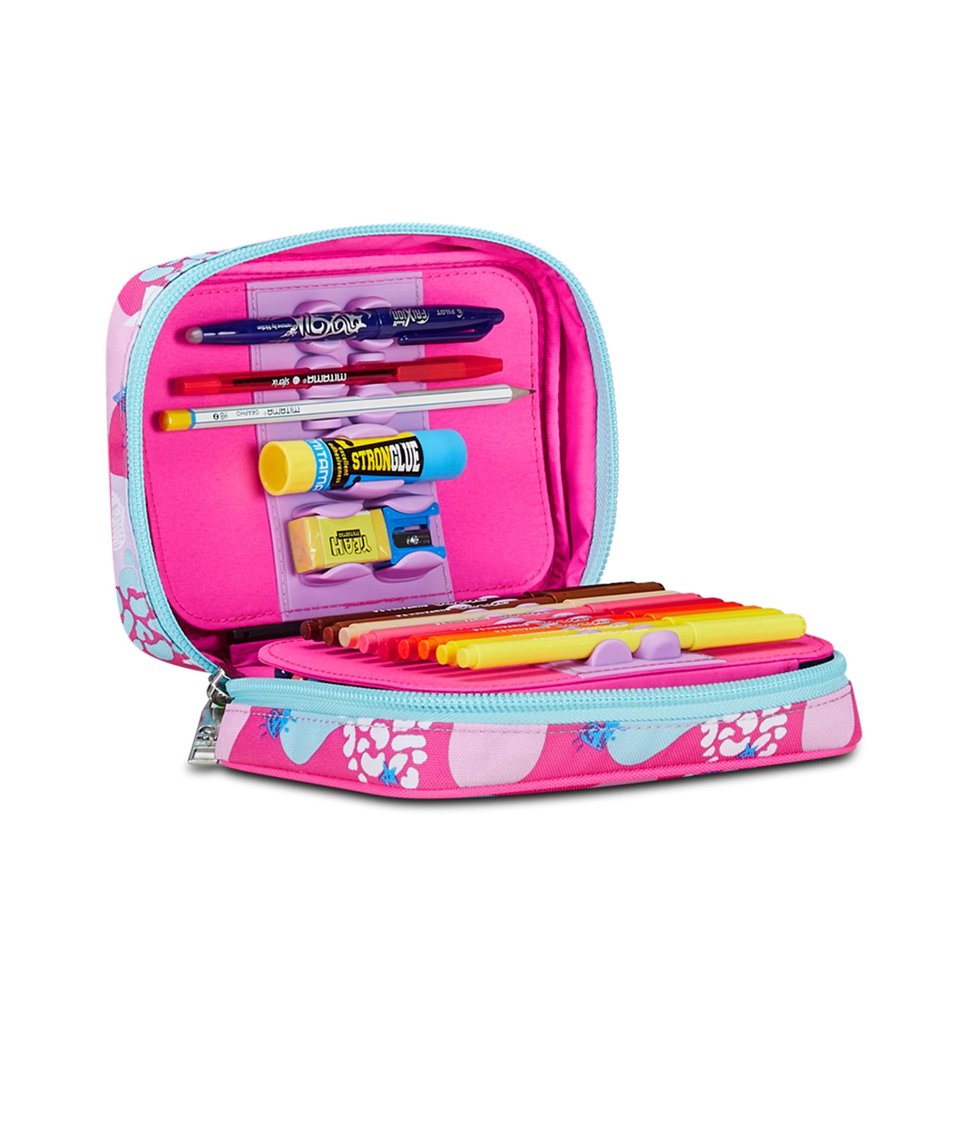 SJ Gang Astuccio Scuola Speed Pad, Rosa, Portapenne Mono Scomparto Con Plance Amovibili e Penne, Matite, Colori, Accessori Zaino, Elementari, Medie, Bambina