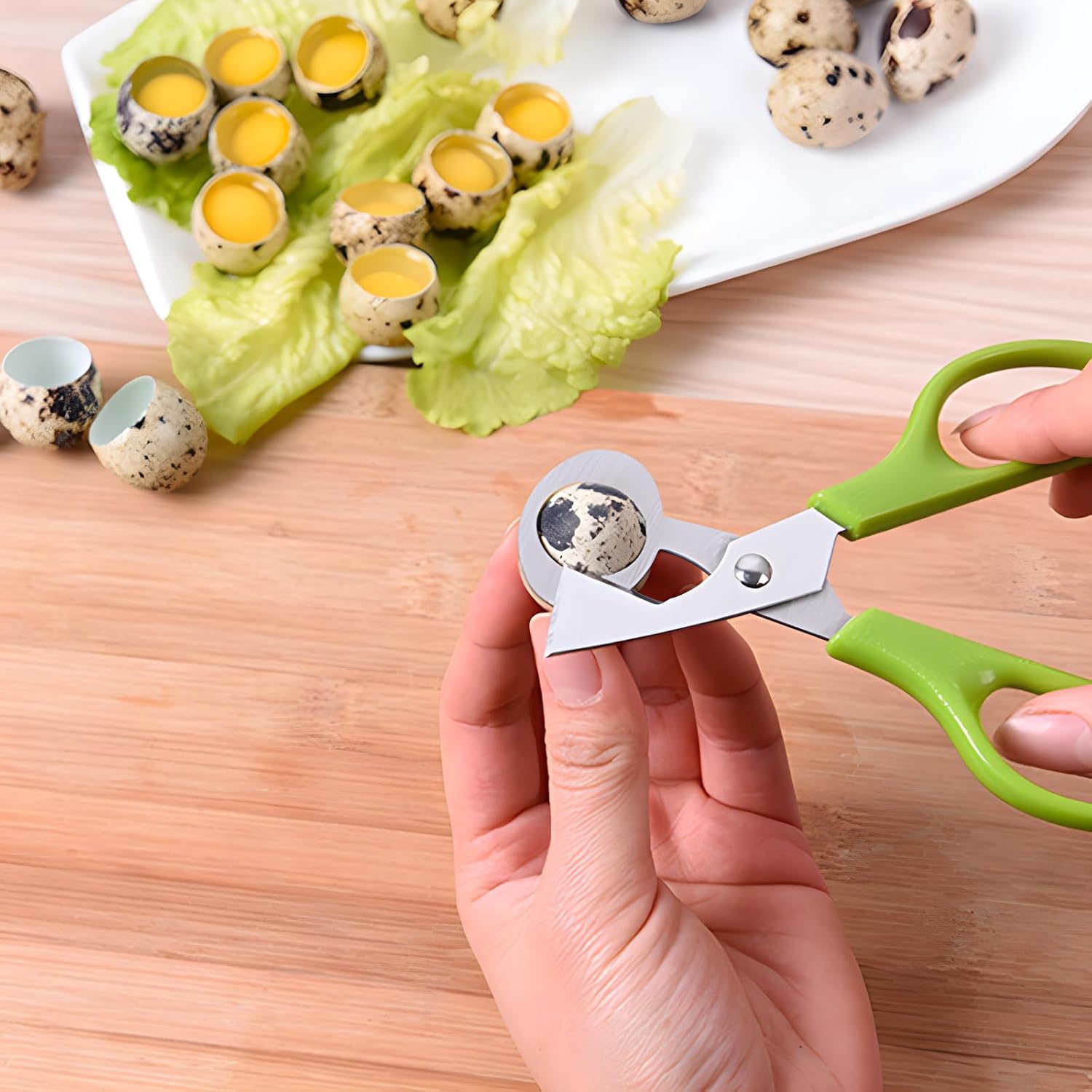 2 Pcs Stainless steel quail egg scissors, pigeon egg cutter kitchen egg opener