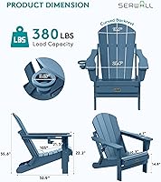 Vista 204 de SERWALL - Silla plegable Adirondack para patio, jardín, exterior, resistente a la intemperie, sillas para hoguera, color naranja