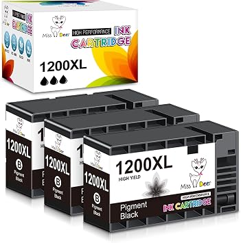 Miss Deer 1200XL Black Ink Cartridges Compatible for Canon PGI-1200XL | Work for Canon Maxify MB2720 MB2050 MB2350 MB2320 MB2020 MB2120 Printers,3-Pack