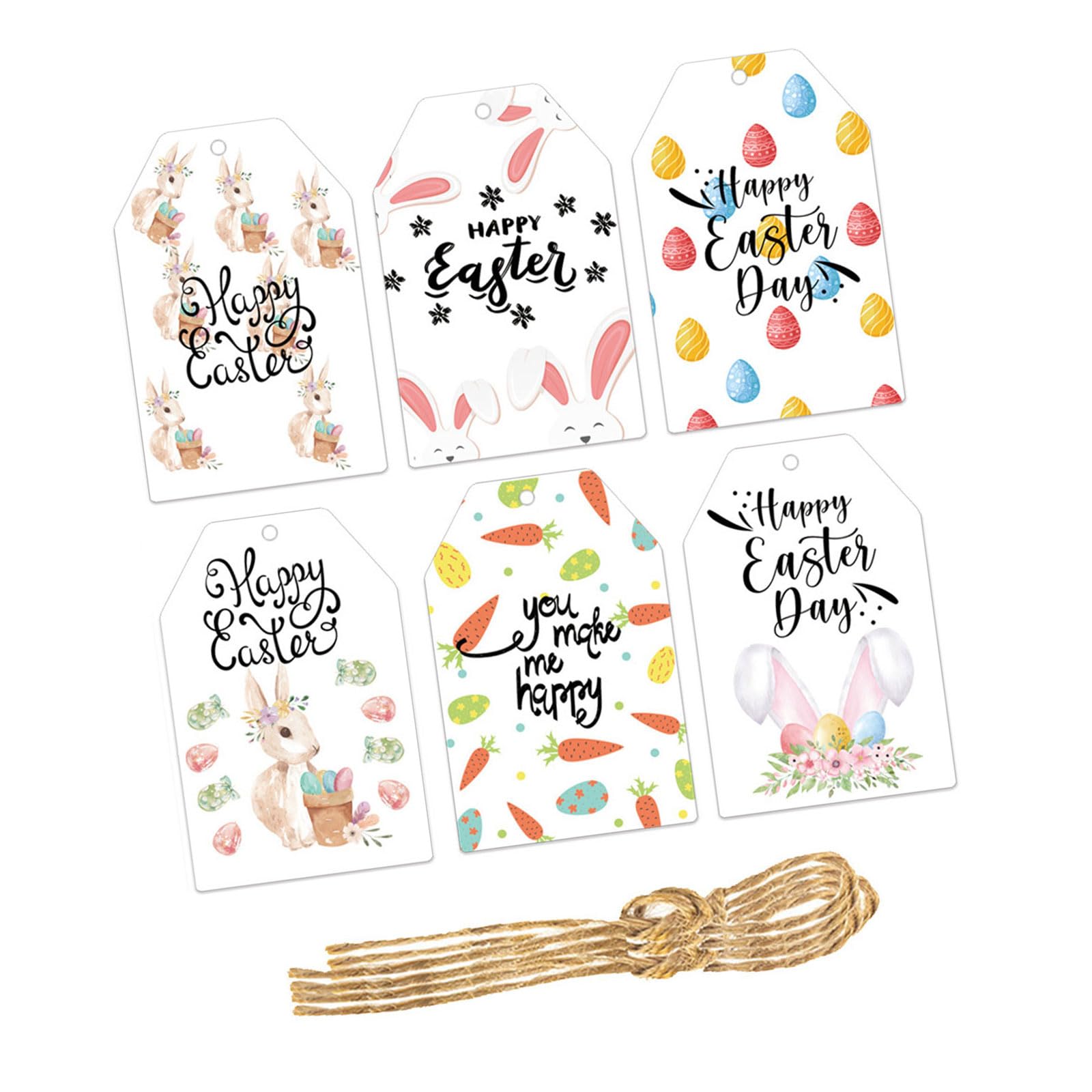 Tsophreniq 60pcs Easters Hanging Card Decorations for Home and Party Festival Atmospheres with Practical User Friendly Materials Easters Party Supplies