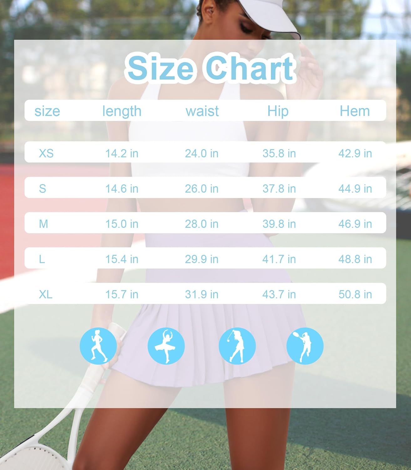 Pleated Tennis Skirt for Women with Pockets High Waisted Athletic Golf Skorts Skirts for Casual Athletic Running - Image 6