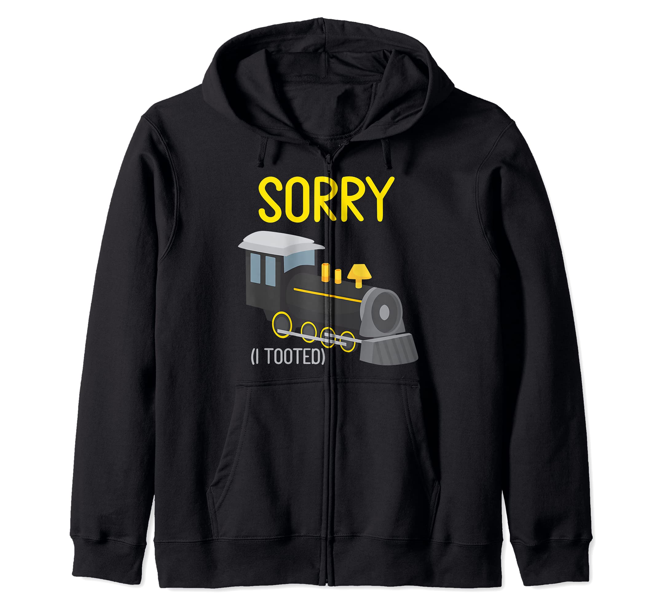 Sorry I Tooted Trains Lover Railfan Model Railroad Collector Zip Hoodie, Black