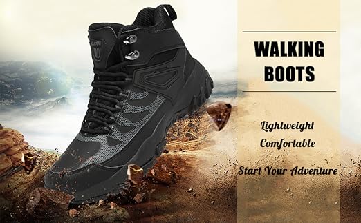 FOGOIN walking boots lightweight hiking shoes display