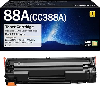 88A Toner Cartridge Compatible for HP 88A CC388A Toner Cartridges Replacement for HP LaserJet Pro 100 MFP M126nw M128fn P1007 P1008 P1106 P1108 M1136 M1139 Printers