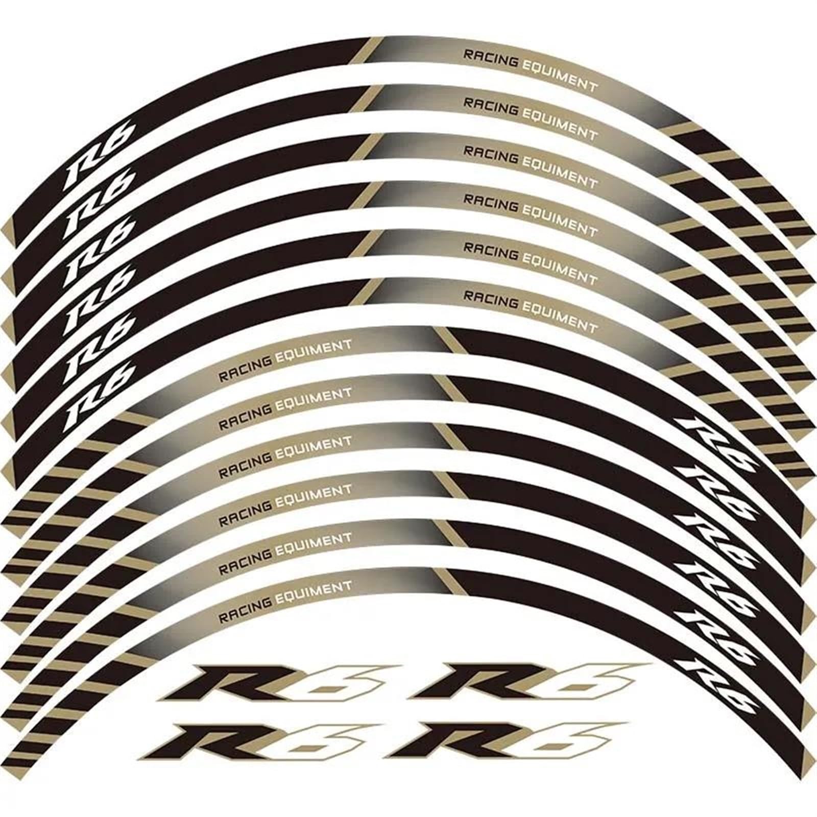 Stickers Motorcycle Wheel Stickers Night Reflective Decorative Rim for YZF R6(Style 1)