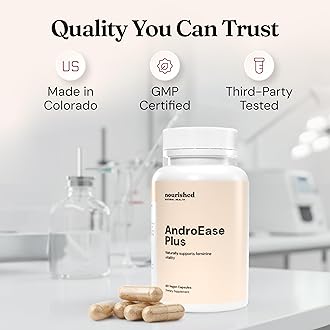 Nourished AndroEase Plus - Natural Balance Supplement for Women - Vegan Formula with Zinc & Saw Palmetto -360 Capsules for Daily Wellness & Vitality - Made in USA