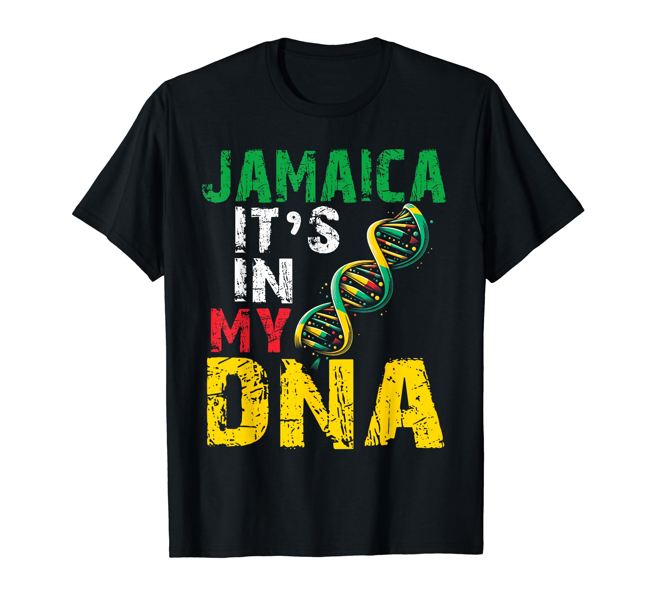 Jamaican Flag Funny Proud Jamaica DNA Culture TeesJamaican Heritage Flag Men Women Kids Jamaica It`s In My DNA T-Shirt