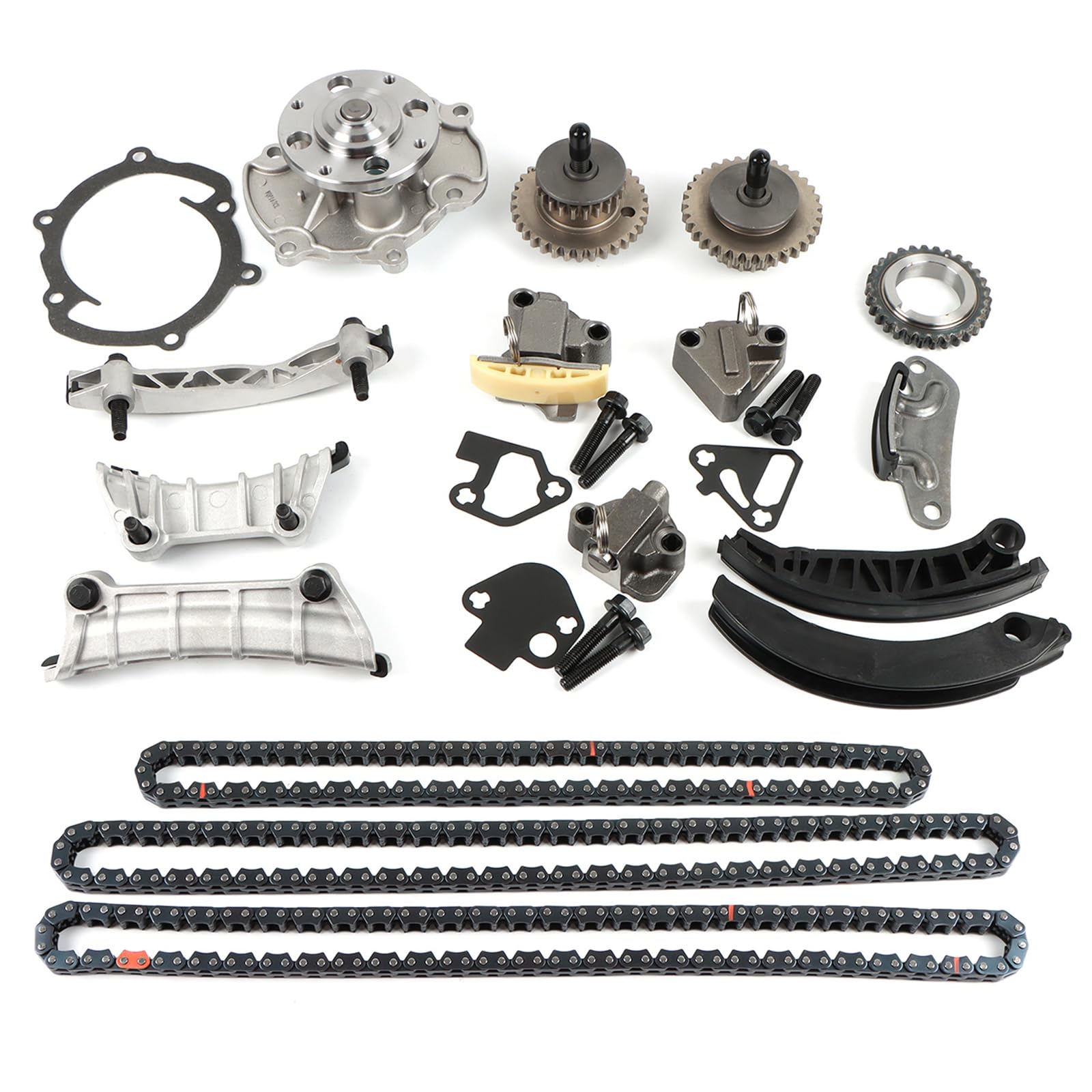 YOMALL9-0753SX Engine Timing Chain Kit with Water Pump w/Gasket Fits for 2007-2015 CTS, 2013-2017 XTS, 2010-2015 Camaro, 2009-2016 Traverse, 2007-2016 Acadia, 3.0L 3.6L, Replace OE TS1004, TK-BK016