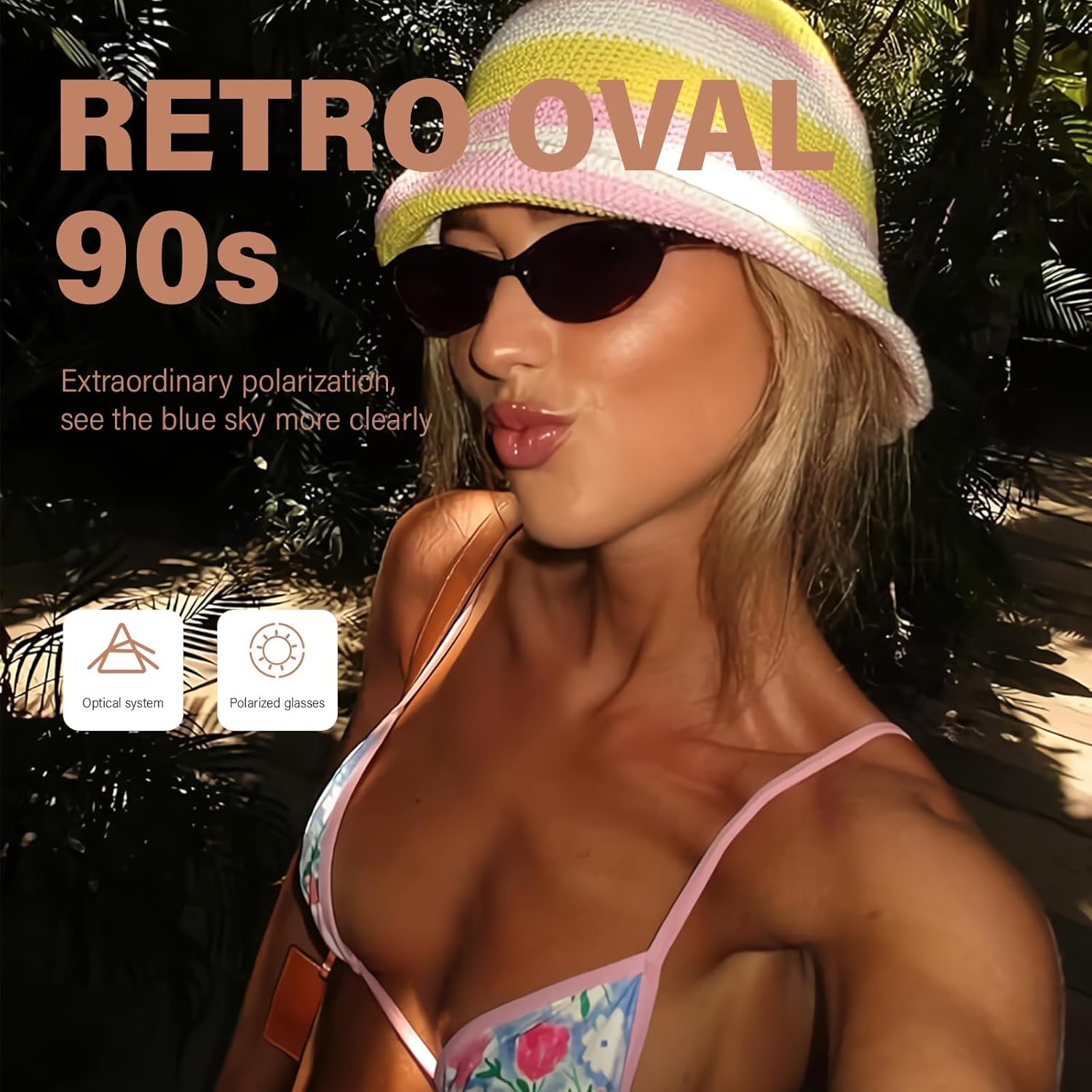 KUGUAOK Retro Oval Sunglasses for Women 90s Design Small Cat Eye Sun Glasses UV Protection Y2k Trendy Narrow Shades - Image 4