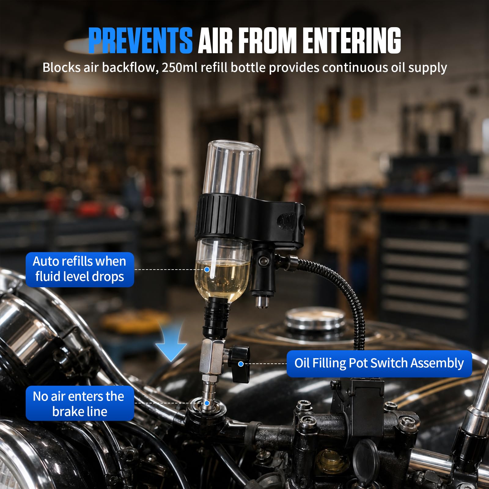 MRCARTOOL 400ML Kit de purgeur de Freins à dépression pour Moto