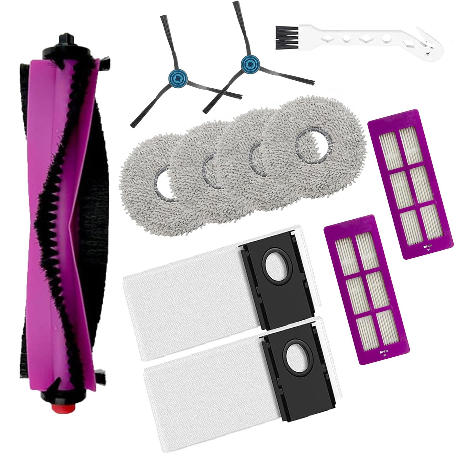 Eawfgtuw Set di accessori di ricambio per aspirapolvere Eureka, J15 Pro, Ultra Aspirapolvere, Spazzola principale, spazzola laterale, filtro, panno per mocio, sacchetto per la polvere (A