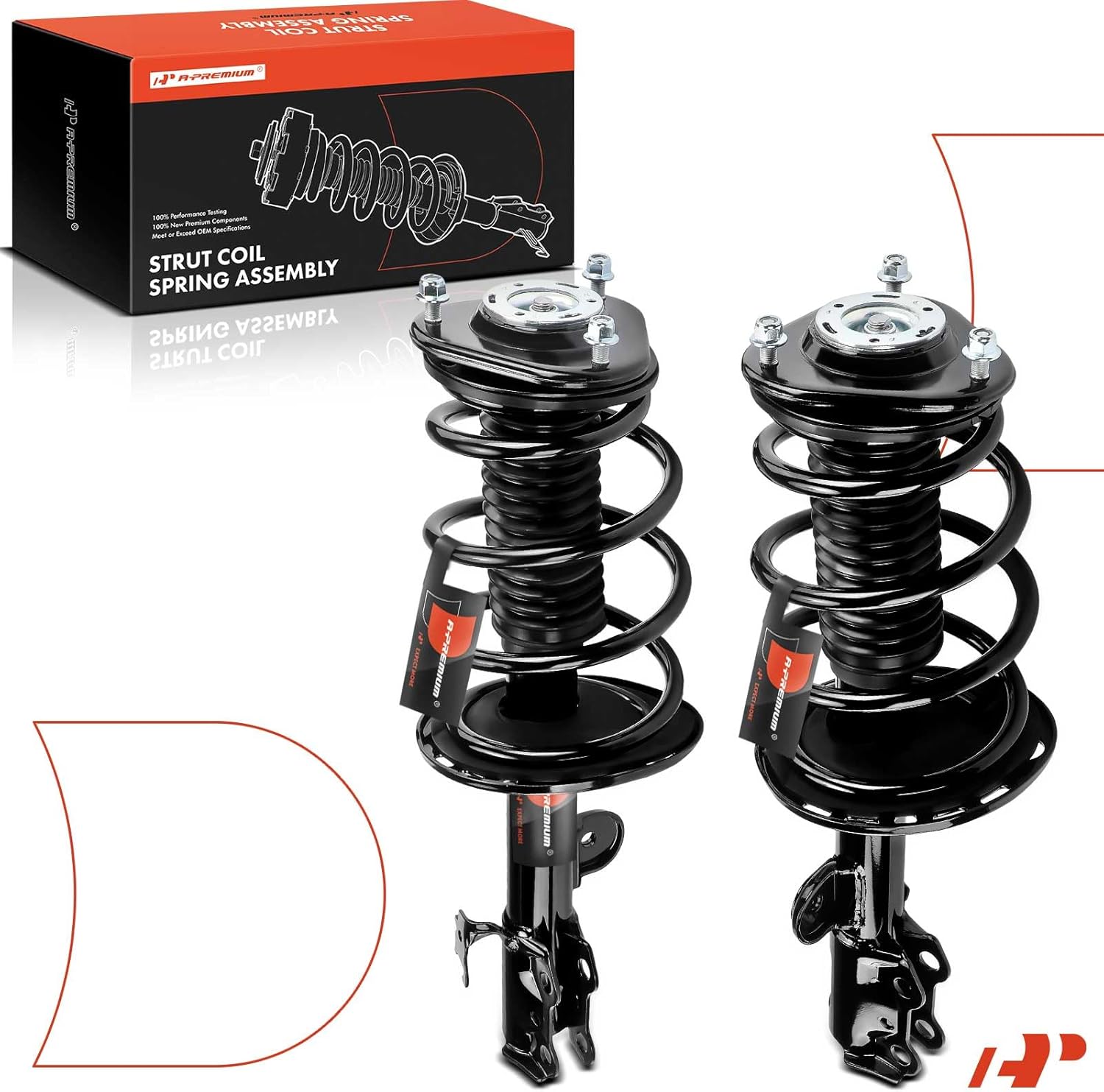 A-Premium Front Pair (2) Complete Strut and Coil Spring Assembly Compatible with Lexus NX200t 2015-2017, NX300 2018-2021, NX300h 2015-2021, Driver and Passenger Side, Replace# 18920614, 18920615