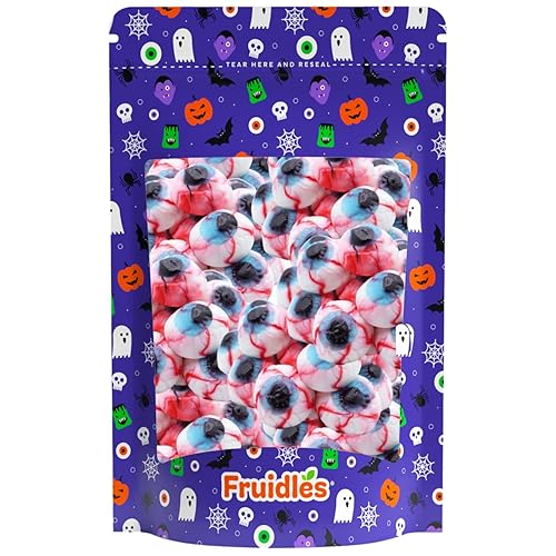 Miniatura 8 de Fruidles Gomitas de Halloween Spooky Eyeballs Gomi, deliciosos colores surtidos y sabores de frutas (2 libras)