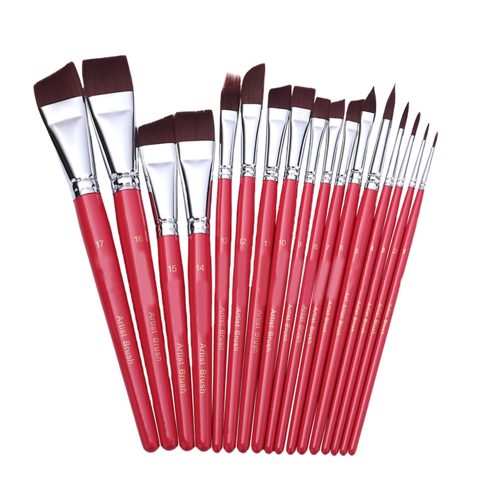 7/10/17x Set di pennelli per pittura ad olio Pennelli per pittura ad acquerello Pennello per capelli in nylon per gli amanti della pittura