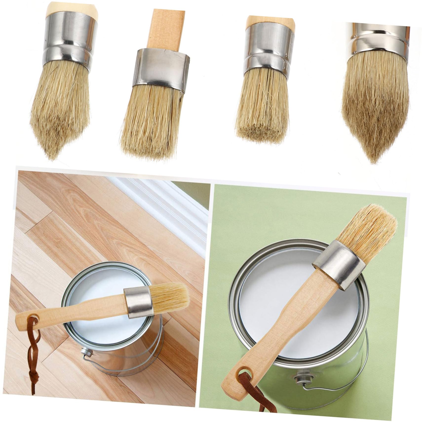 Pinceles de Acrílica con Mango de Madera Brochas y Flexibles para Acabados Proyectos Domésticos