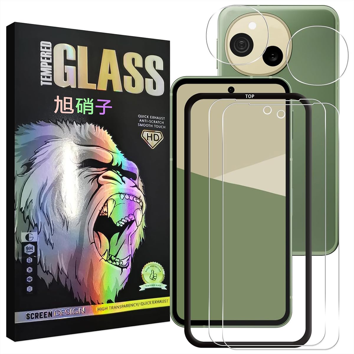 対応 AQUOS Sense 10 SH-53F SH-M33 ガラスフイルム ガイド枠付き 【2+2 枚セット-国産AGC旭硝子 】 対応 アクオスセンス10 フイルム 【2枚】+ レンズフィルム 【2枚】 あくおすせんす10 液晶保護フィルム 強化ガラス レンズ保護 【 硬度9H 耐衝撃 飛散防止 気泡ゼロ 高感度 指紋防止 ラウンドエッジ加工】 TZ-SEN10TM22
