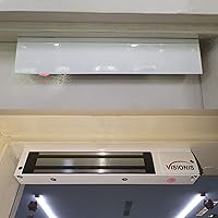 Vista 3 de Visionis VS-VISML600LED-WH Interior 600lbs Cerradura electromagnética blanca con sensor LED para control de acceso de puerta