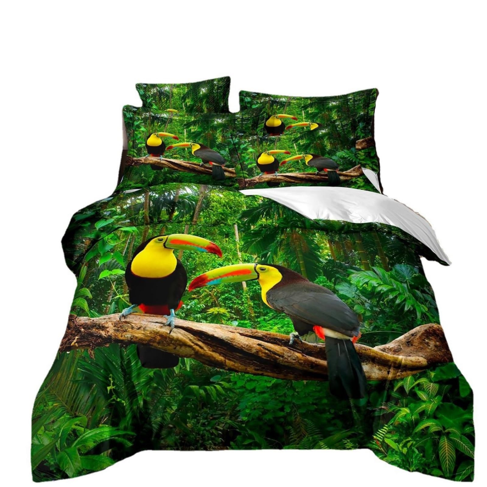 Single Duvet Cover Set Tropical Animals Yellow Single Bed Duvet Cover Set