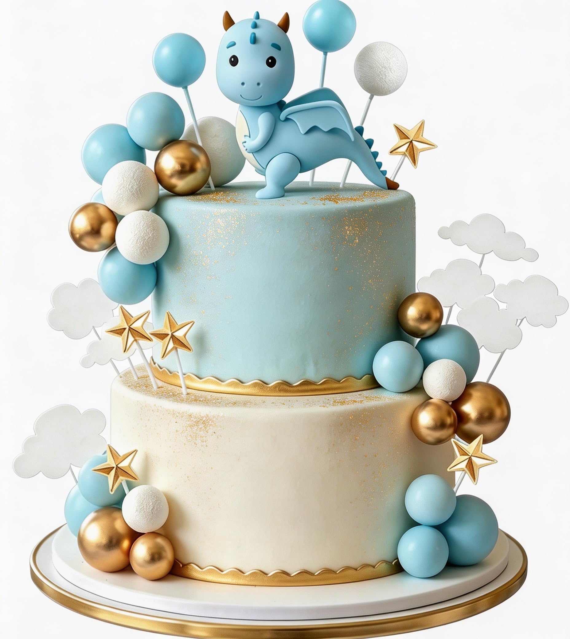 JeVenis Blue Baby Dragon Cake Topper Magical Dragon Cake Decorations Fantasy Party Supplies for Baby Shower Birthday Party Supplies