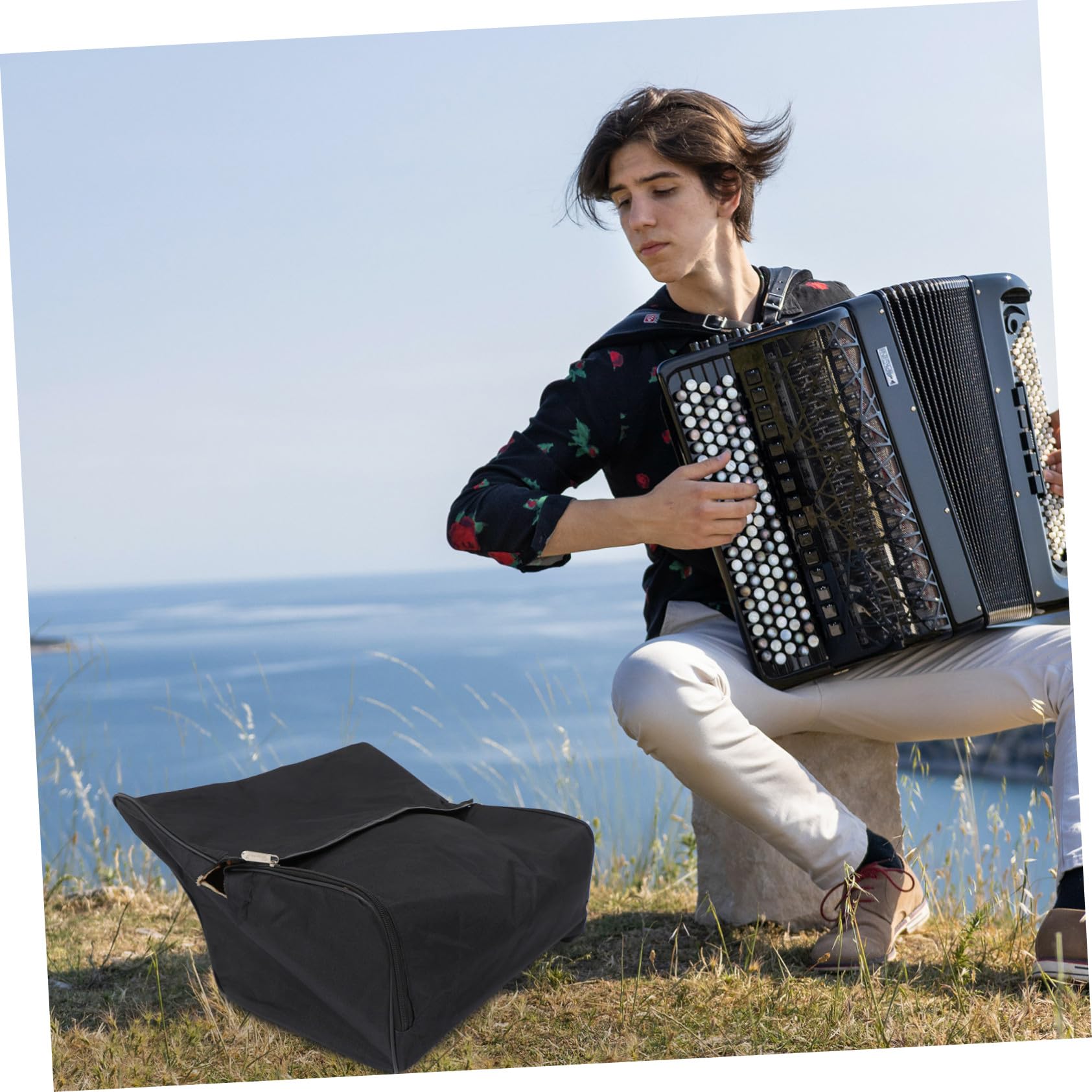 Paquet Portable en Tissu Oxford Accordéon Noir de Transport