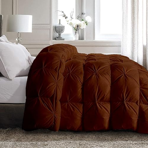 Miniatura 2 de CALIFORNIA BEDDING Edredón plisado extra grande de 136 x 120 pulgadas, algodón egipcio alternativo de plumón de 3 piezas con 8 pestañas en las