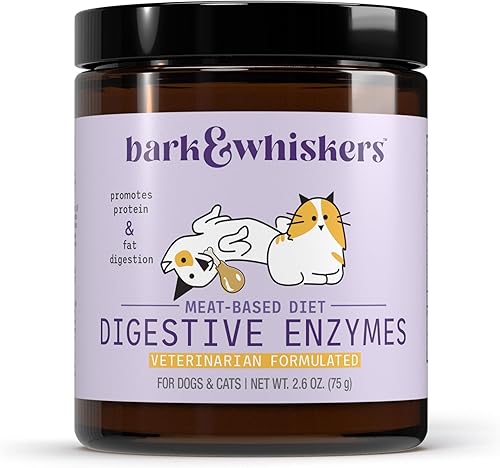Bark & Whiskers Dieta a base de carne para perros y gatos, 2.6 oz (75 g), promueve la descomposición de proteínas y grasas, formulada por