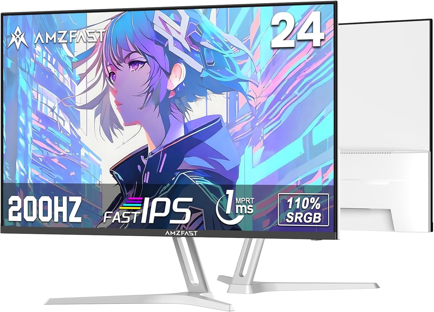 Amzfast 24 pollici monitor gaming 200Hz