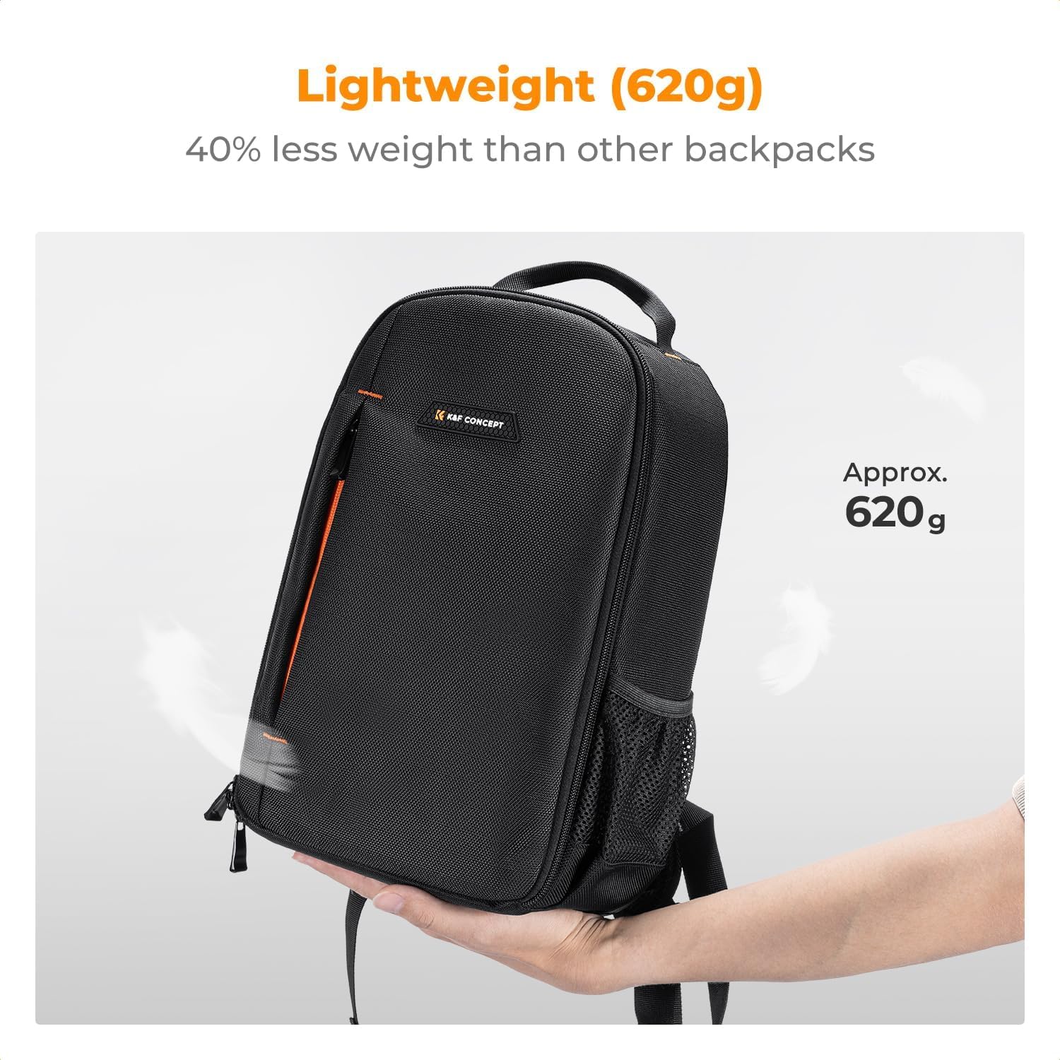 K&F CONCEPT Kamerarucksack für Fotografen, Fotorucksack Klein Multifunktionale Camera Backpack Wasserdicht für SLR/DSLR Kamera Objektiv und Zubehör