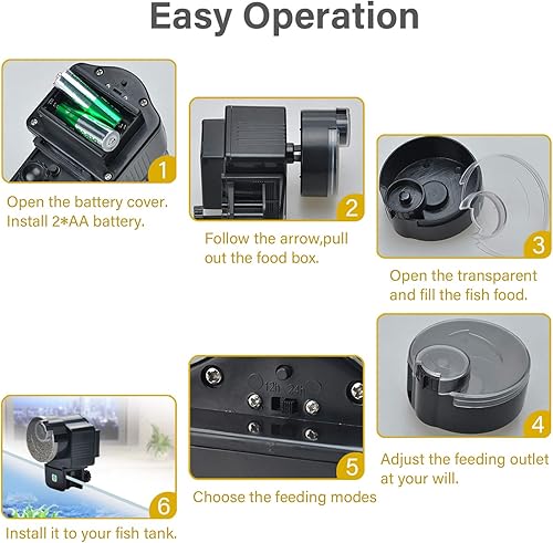 Miniatura 4 de Lychee Alimentador de peces de acuario Acuario de vacaciones Dispensador automático de alimentos para peces de tanque alimentador temporizador