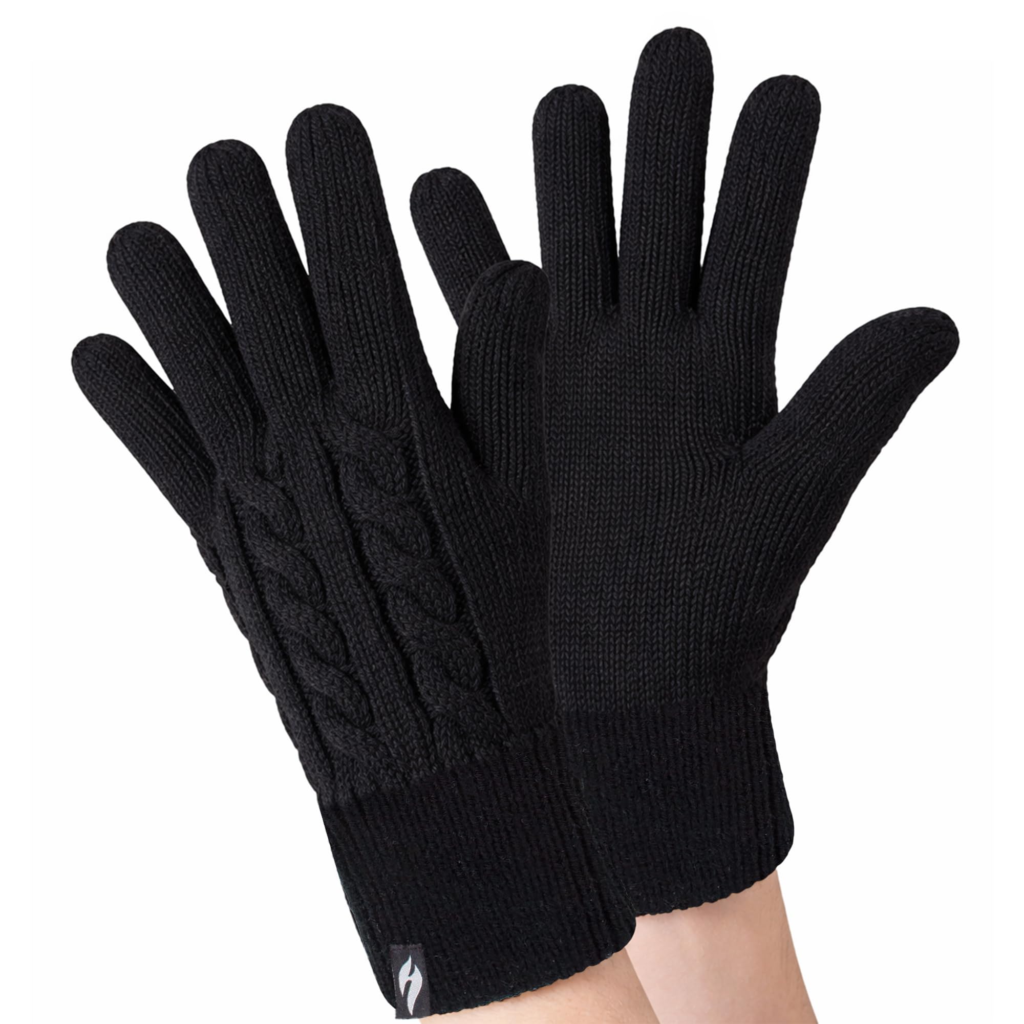 Ladies Cute Striped Fairisle Warm Knitted Fleece Lined Winter Thermal Gloves