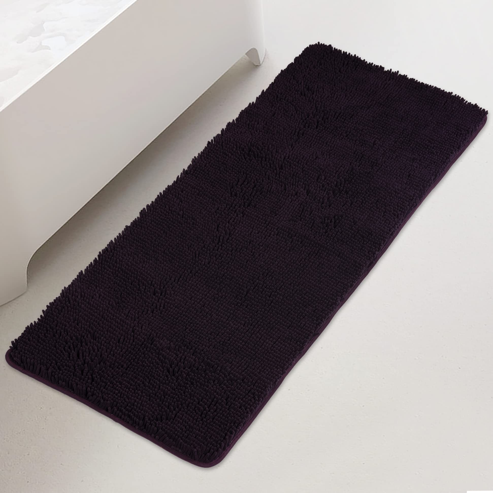 Yeaban Bathroom Runner Rug 24 x 60 Inch โ Thick Chenille Long Bath Mat | Absorbent and Washable Extra Large Bath Rug Non-Slip, Plush Runner Rug for Bathroom, Shower, Sink - (Purple) โ image 1