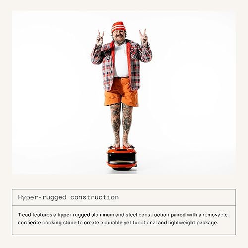 Miniatura 4 de Gozney Horno de pizza portátil Tread x Matty Matheson, naranja, hace pizzas de 12 pulgadas, revolucionario quemador de gas lateral, calentamiento