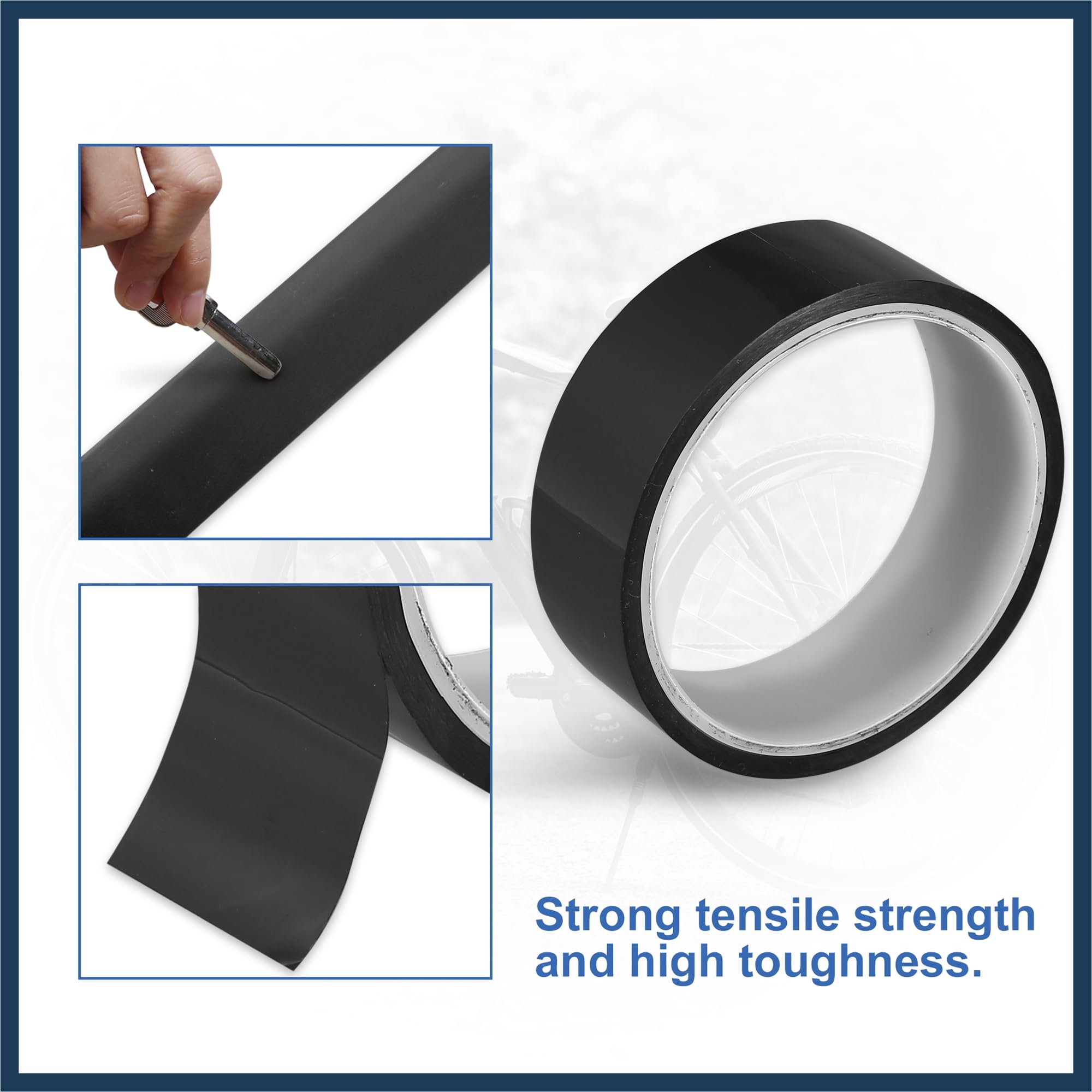 INFINAUTO Width 29mm Length 10m Tubeless Rim Tape Bike Rim Strip Tape Black Stylish Design - Image 4