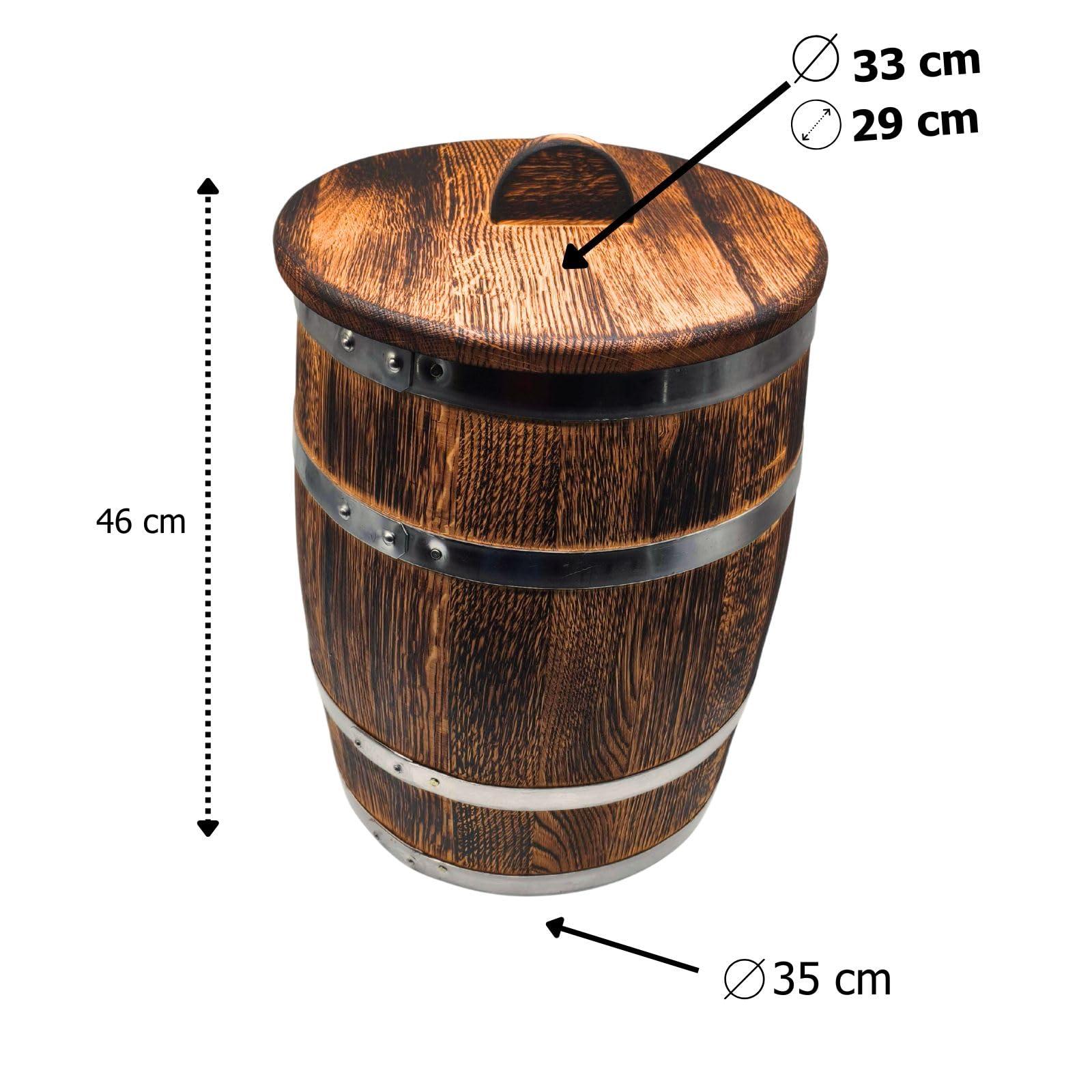 AlcoFermBrew Barril de Roble para Fermentación – Conservación Tradicional de Alimentos (30L)
