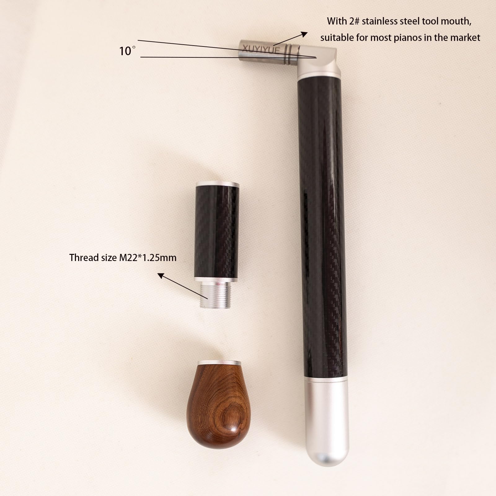 Klavier-Stimmwerkzeug, Stimmschlüssel, Klavierhammer, Karbonfaser-Material, professionelles Klavier-Stimm-Set
