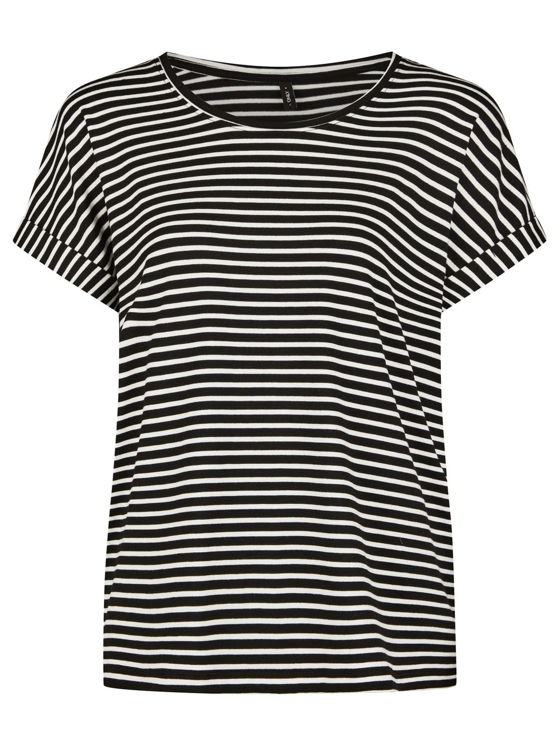 ONLY Tshirt Damen Bluse Top ONLMOSTER 2er Pack Regular Fit Rundhals Basic | Kurzarm Shirt Streifen Braun Blau Rose Grün Schwarz XS S M L XL XXL