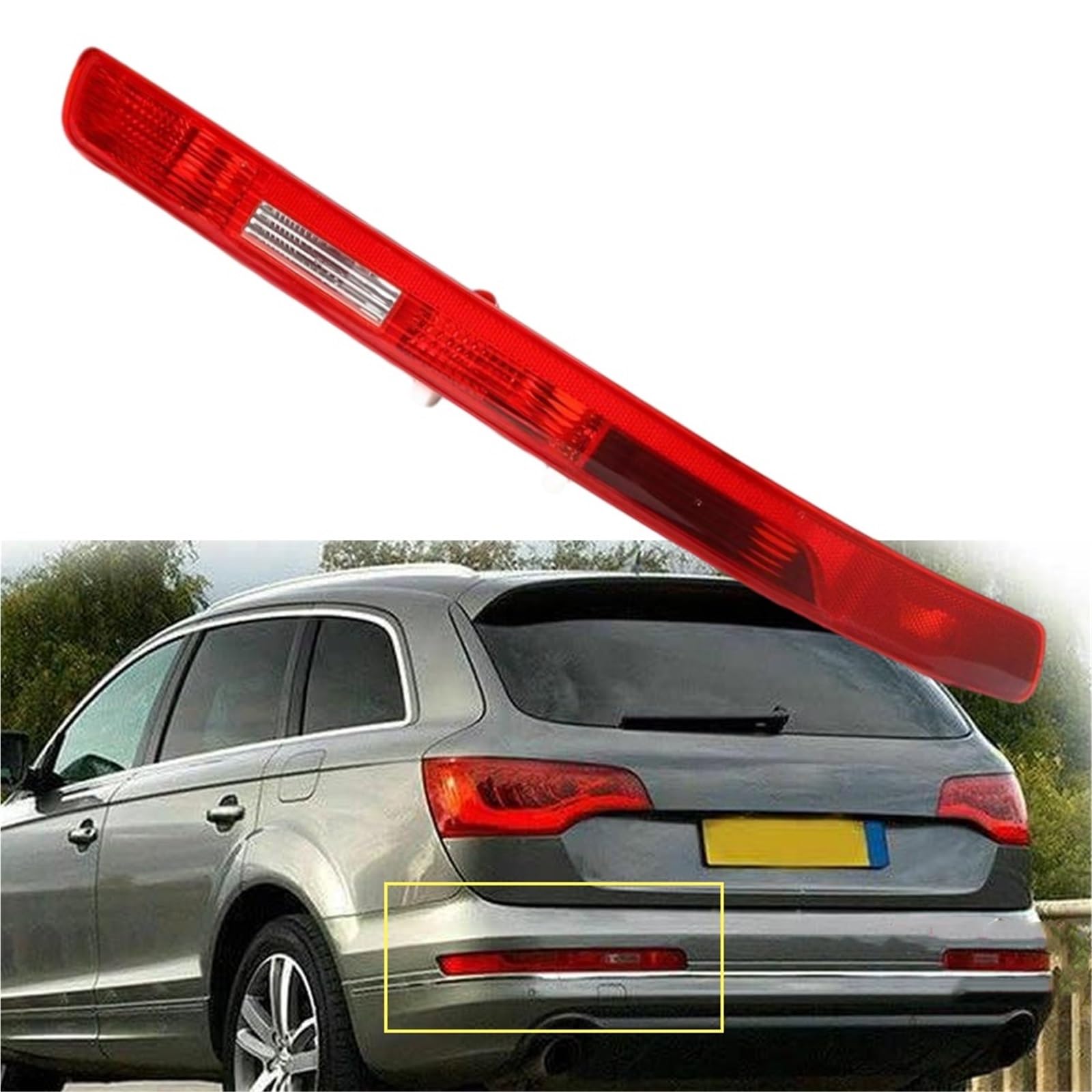 Lunette De Feu Arrière Voiture Pour Q7 2006 – 2015 4L0945095 ABS Rouge 1 Pièce Couvercle Pare-chocs Boîtier Gauche/droite Feu arrière