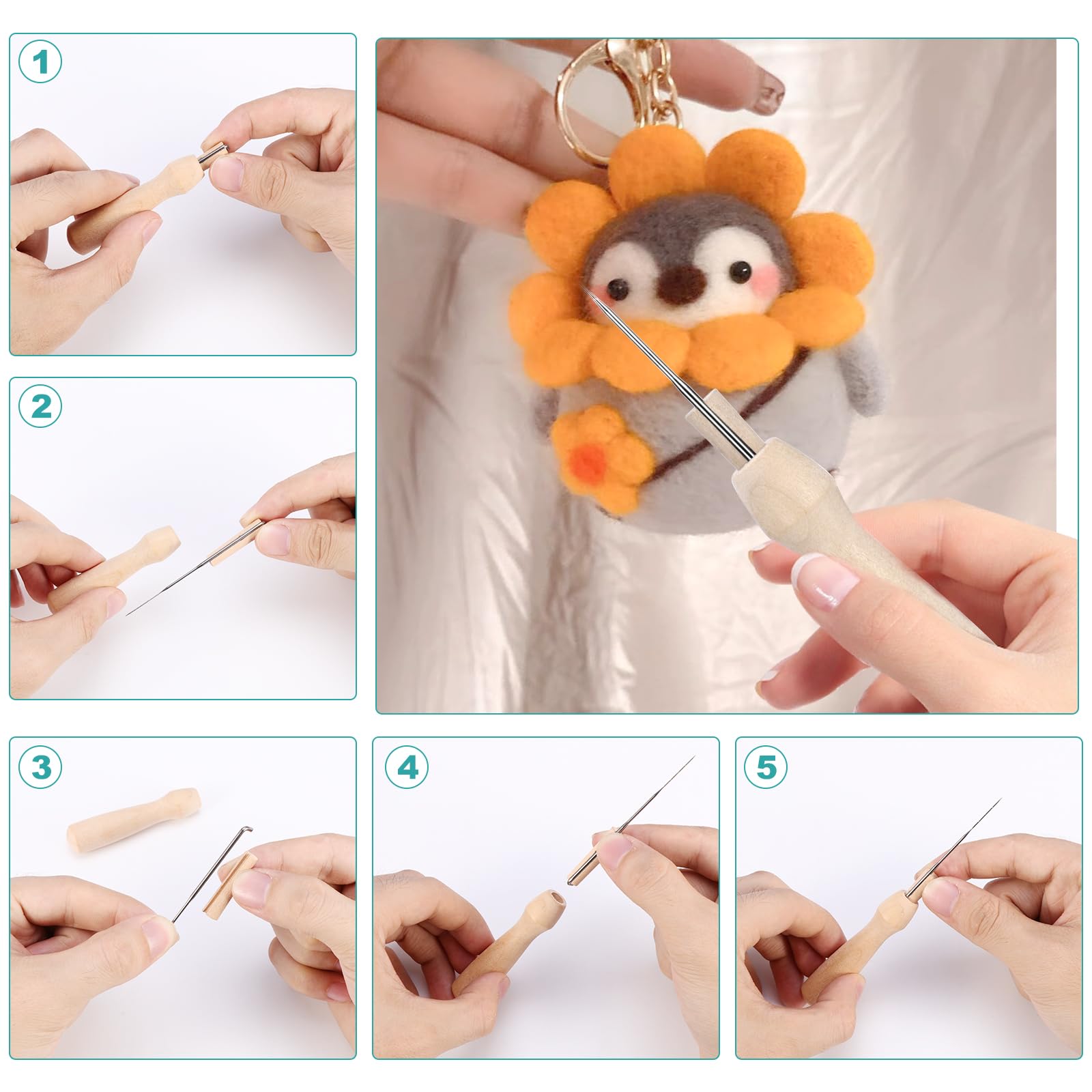 Kit D'aiguilles à Feutrer 54 Pièces, Outils De Démarrage Pour Feutre De Laine, Fournitures Pour Jouets Et Loisir 96715331