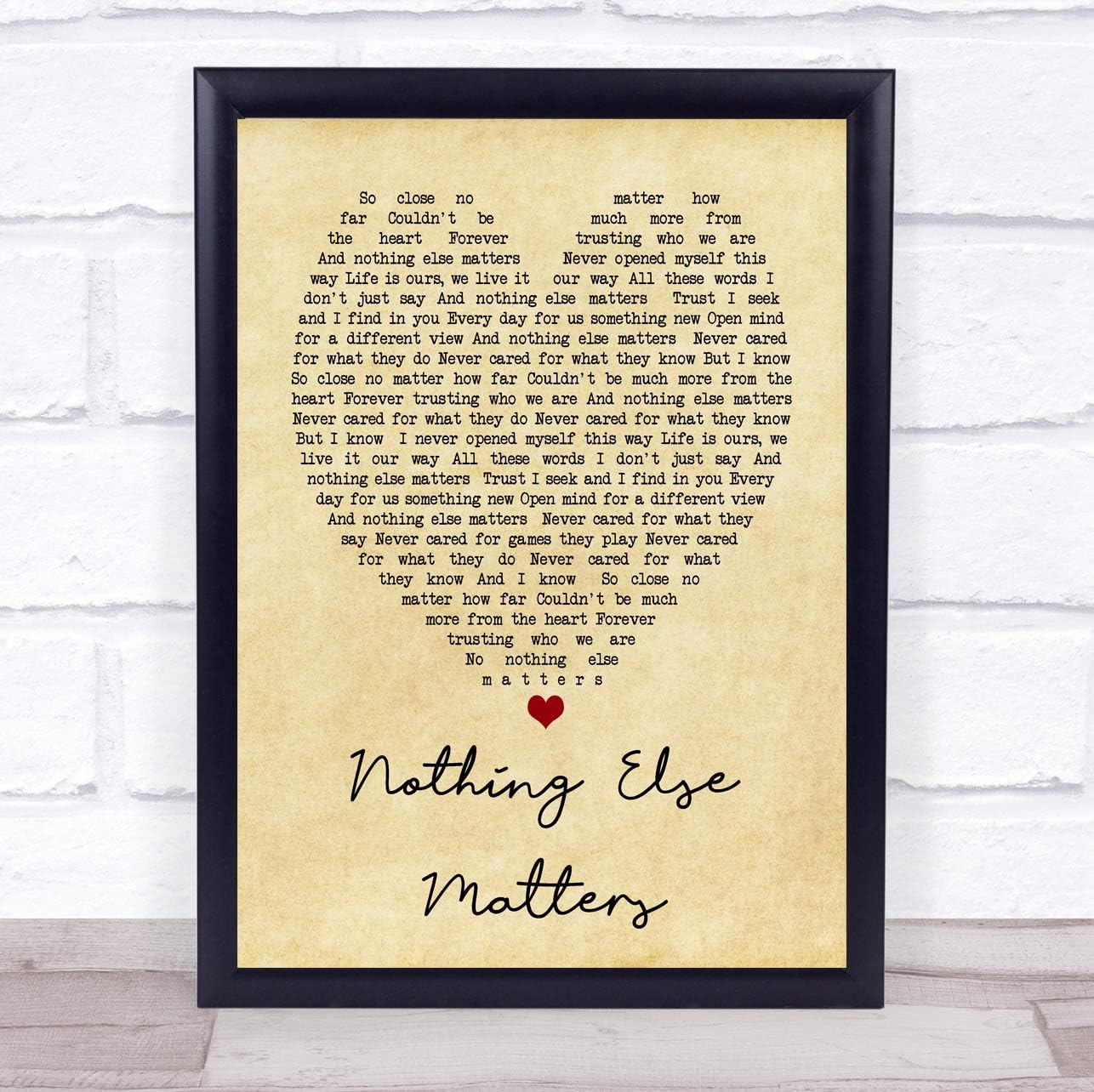 Nothing Else Matters Vintage⁤ Heart Song Lyric quote Print