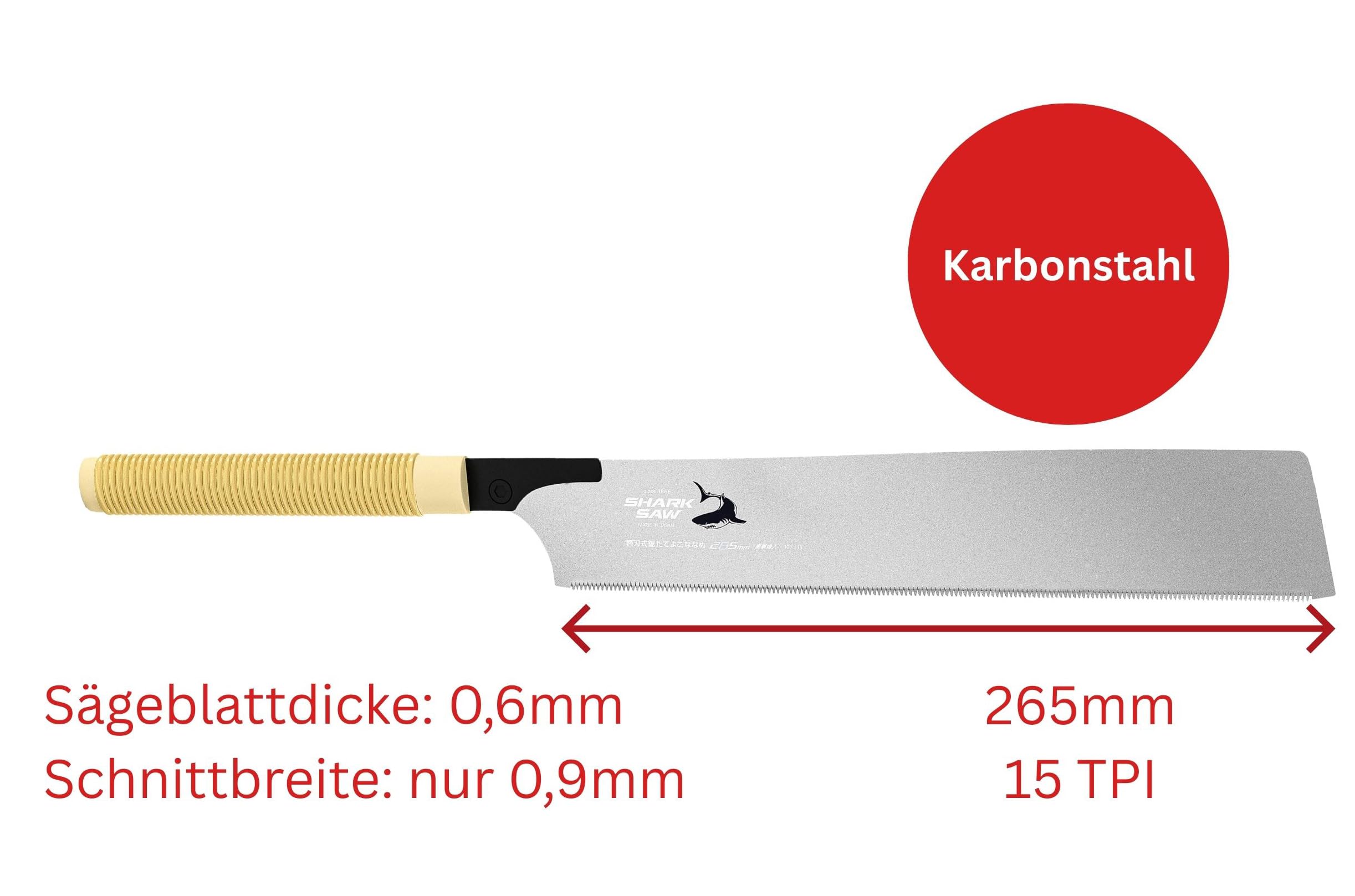 Famex 5535 Sierra japonesa profesional Kataba – Sierra de tracción japonesa 265 mm – Sierra de mano para madera