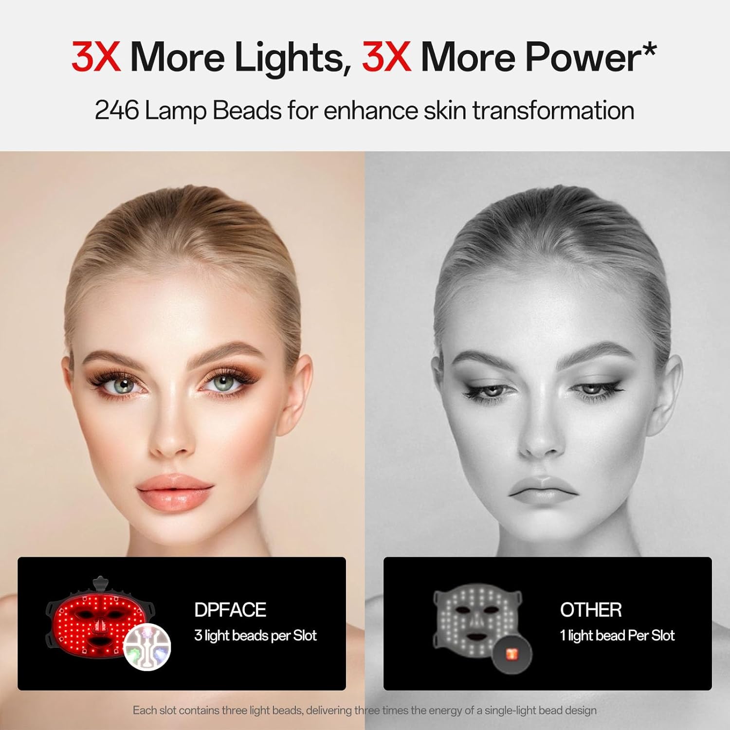 Red Light Face Mask, 7 Colors Red Light Facial Mask, Cordless & Portable Facial Skin Care Device for Women at Home & Travel, Black - Image 9