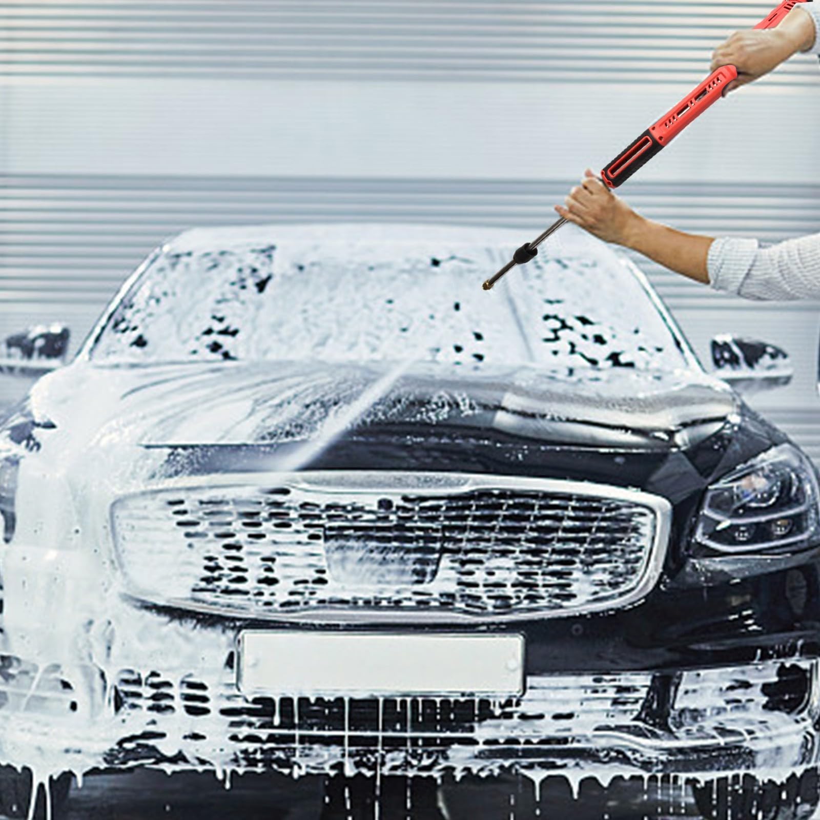 Kit bacchetta spray per idropulitrice ad alta pressione, 4000 PSI con aste di estensione 3 in 1 regolabili 36/22/9 pollici Tubo ugello a connessione rapida per lavaggio auto pulizia tetto