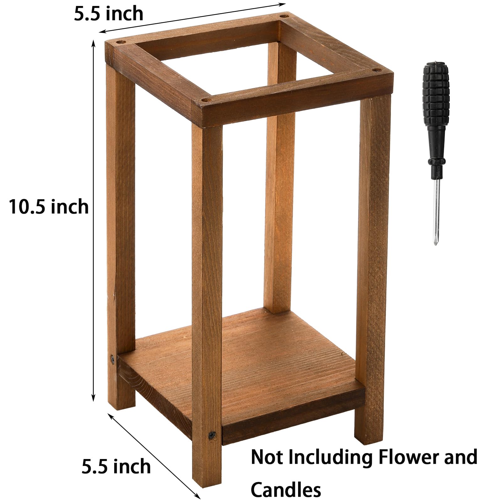 TOPZEA 2 Pack Wedding Lantern Centerpieces, Rustic Wood Decorative Candle Holder Wooden Country Barn, Wedding Table Decoration for Wedding, Farmhouse Home Fireplace Decor