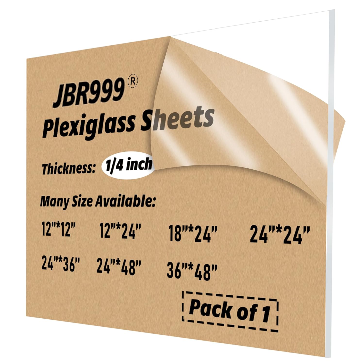 18x24 Plexiglass Sheets - 1/4 inch Thick - Clear Acrylic Board | Plexiglass Panel | Acrylic Glass Sheet for Signs, Crafts, Displays, Wedding, Tabletops, Glass Replacement - Cutom Cut Size 18x24 inch 1