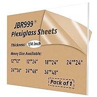 Vista 1 de Láminas de plexiglás 18x24 - 1/4 pulgada de espesor - Tablero acrílico transparente Panel de plexiglás Hoja de vidrio acrílico para letreros