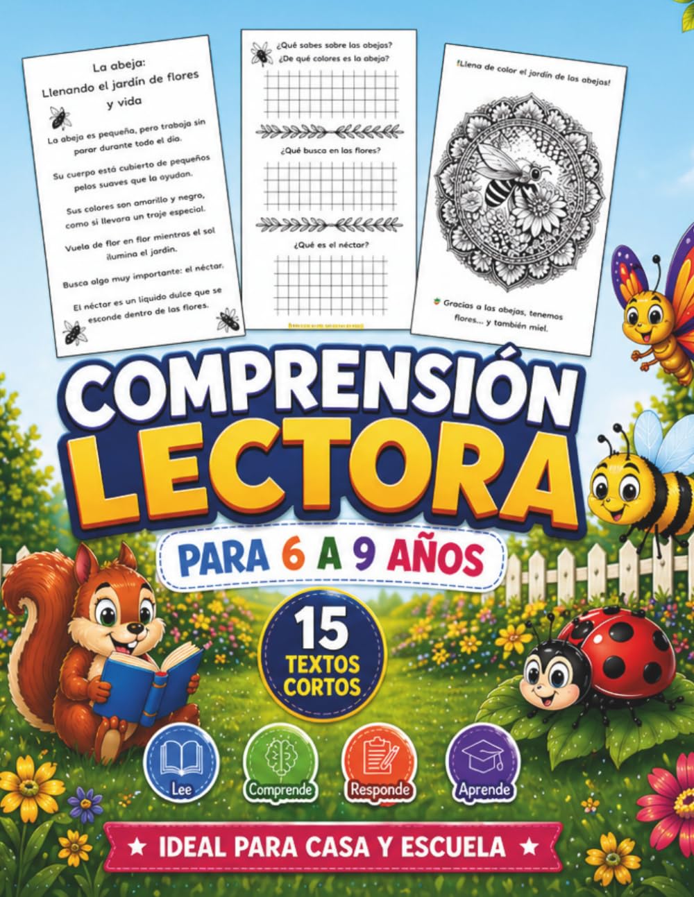 Comprensión Lectora: Para niños de 6 a 9 años – 15 textos cortos para leer, comprender y aprender