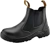 SAFETOE Water Resistant Safety Work Boots [CE Certified] - 8025 Free Sock S3 Site Safety Shoes with Lightweight Wide Fit Steel Toe Cap, Black Waterproof Slip On Dealer Work Boots for Men & Women Size