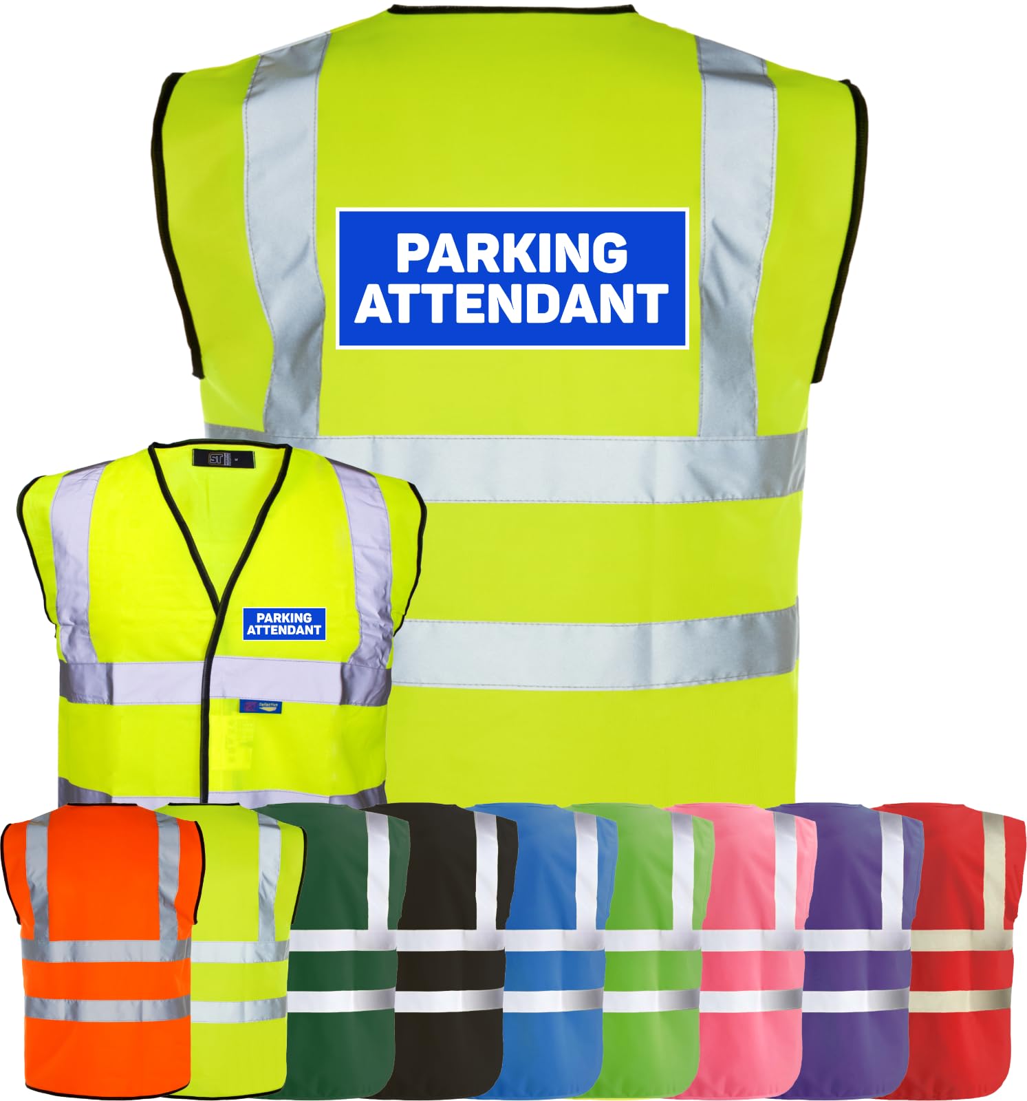 Corporate Togs PARKING ATTENDANT Printed Hi-Vis Vest - High Visibility Safety Waistcoat, Fastening, Health & Safety Compliant Waistcoat | Protective Safety Wear โ image 1