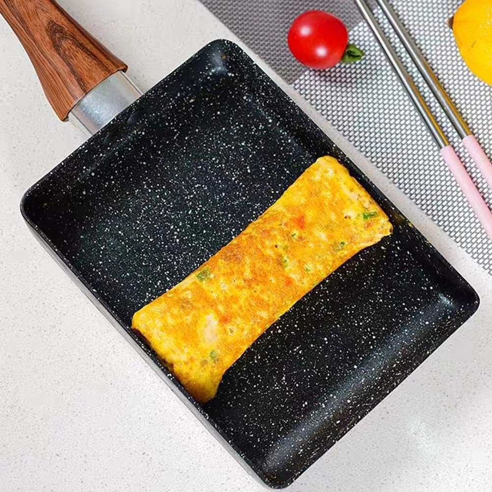 BEING CART Japanese Omelette Pan Nonstick Tamagoyaki Frying Pan | 7x6 Inch Square Egg Pan with Heat Resistant Handle | Small Rectangle Pan for Cooking, Rolled Eggs, Sandwiches and More (Blue) 2